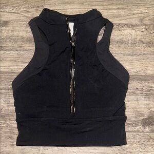 Lululemon Athletica Black Crop Tank Top with Cut Out